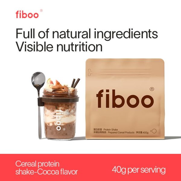 Fiboo Serbuk Protein Whey Perisa Oatmeal Halal Coklat Untuk Wanita 280g/400g