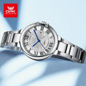 OPK Jam Tangan Wanita Kalis Air Asli Fesyen Tali Keluli Tahan Karat 6039 Pelbagai Fungsi Bahan Logam Berkilau Pelbagai Warna Tersedia Putih Hitam Biru Waranti 1 Tahun Dalam Stok Didatangkan dengan Kotak Watches