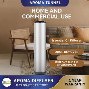 Humidifiers Penyebar Minyak Pati WiFi Pintar, AROMA TUNEL, Kapasiti 500ML, Pelembap Udara, Sesuai untuk Rumah dan Hotel, Mesin Aromaterapi, 5500 kaki persegi Hitam Lampu