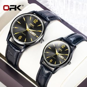 OPK Jam Tangan Pasangan Set Fesyen Style untuk Lelaki dan Wanita Aesthetic Perempuan Bercahaya dalam Gelap Kalis Air dan Tahan Calar Pergerakan Kuarza Reka Bentuk Baharu Watches Matte