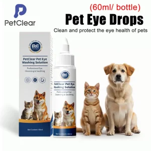 Petclear Titis Mata Petclear untuk Kucing & Anjing 60ml - Pembersih Mata Lembut, Hilangkan Kotoran & Cegah Noda Air Mata