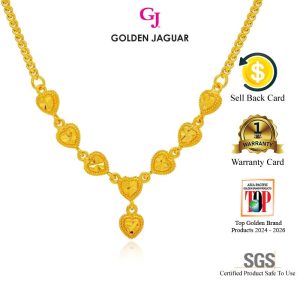 Emas Jaguar (9.97 g) GJ Rantai Leher Choker Papan Full Love 0.3 50cm 24K Gold Plated (416450309-FOL)