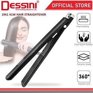 DESSINI ITALY 2 IN 1 Titanium Ceramic Hair Straightener Flat Iron Twist Curler Styling Waver Pelurus Pengeriting Rambut