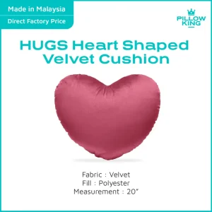 PILLOWKING -HUGS Heart Shaped Velvet Cushion 20"