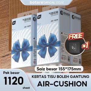 [4 pcs] Botare, adiah Ikatan bentuk rama-rama Tisu mewah kusyen udara, 4 lapisan, 1120 sheets, 155mmx175 mm, keselesaan yang sangat baik