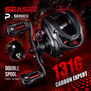 Kekili Memancing, SEASIR MANSORY PRO 131G, Gentian Karbon Ultra Ringan, Lurecasting, 7 + 1 BB, Nisbah Gear 7.1: 1 / 8.1: 1, Seret Maks 5kg, Galas NMB, Sesuai untuk Air Masin