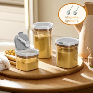 [2 Magnetic Spoon] Bekas Susu Baby Kedap Udara Portable Airtight Bayi Milk Powder Storage Container BPA Free UV-Protection with Magnetic Spoon bekassu subayi