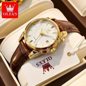 【Garansi 1 Tahun】OLEVS Jam Tangan Perempuan Wanita Aesthetic Original Waterproof Quartz Leather Waterproof Luminous Watches Women with Box L6898 Rotundity Fashion Elegant Jam kulit perempuan Banyak warna Ada stok tersedia Parti pemberian hadiah