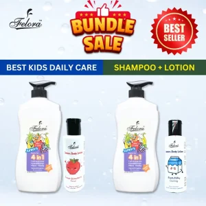 [Bundle Sale] Felora Junior Head to Toe 4 in 1 Soft Smooth Clean Body and Hair Shampoo 750ml + Felora Junior body lotion 100ml Kids Aloe Anak Baby Badan Bayi Child Rambut