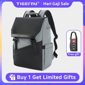 Beg galas bergaya, Tigernu, sesuai untuk komputer riba 15.6 inci, Ringan, Kain kalis air dan tahan calar, Sesuai untuk ulang-alik, perjalanan dan sekolah, T-B9592