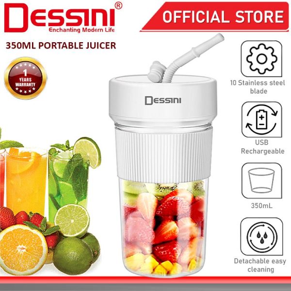 DESSINI ITALY 350mL USB Rechargeable Portable Bottle Juicer Blender Chopper Grinder Mixer Smoothie / Pengisar