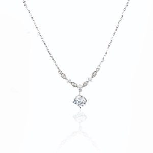 [925 Perak]Kalung Peluh Musim Panas & Tahan Kotoran Loket berkilau sungai berbintang Kalung Cantik Hypoallergenic untuk Wanita Barang kemas yang bergaya dan serba boleh