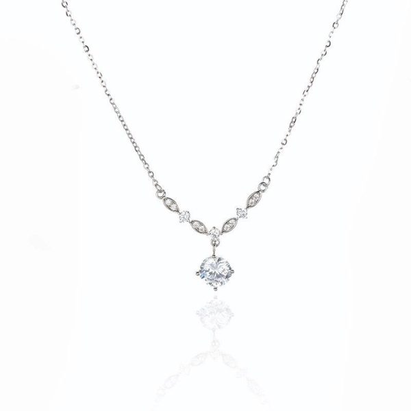 [925 Perak]Kalung Peluh Musim Panas & Tahan Kotoran Loket berkilau sungai berbintang Kalung Cantik Hypoallergenic untuk Wanita Barang kemas yang bergaya dan serba boleh