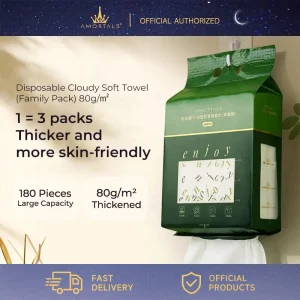 AMORTALS 180pcs Soft and Skin-Friendly Cleansing Facial Towel Wipes Facial Tissue