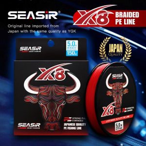 Talian PE, SEASIR MERAH, 8 Helai, Kualiti Jepun, 8 Jalinan Multifilament, Panjang 150 meter, 10-60LB, Kualiti Tinggi, Talian Utama, Versi Naik Taraf