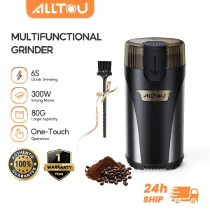 ALLTOU Coffee Grinder Electric Coffee Bean Grinder 5 Tiers Grinding Ceramic Grind Core 1300mAh Pengisar Kacang Kopi Machine
