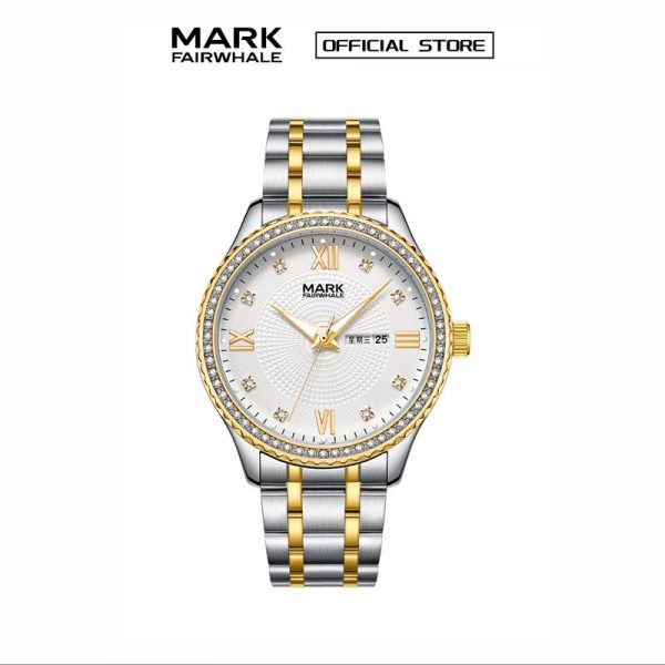 【100% Authentic】Jam Tangan Lelaki MARK FAIRWHALE, Set dengan Berlian, Antara Muka Mudah, Fungsi Kalendar, Jam Tangan Kuarza Fesyen, FW-5850 Watches
