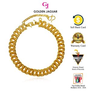 Emas Jaguar (8.88 g) GJ Gelang Tangan Bracelet Coco Padu Double 0.8 24K Gold Plated (2460805)