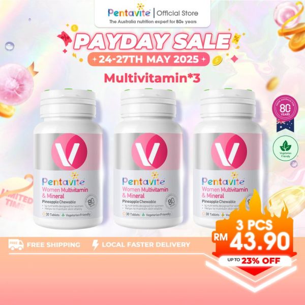 Pentavite Women Multivitamin and Mineral Women's Health Chewable（30-180 tablets)
