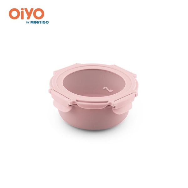 OiYO Glass Rice Bowl (620ml) - Spillproof Cover, Microwave safe, Diswasher Safe, BPA/BPS-free