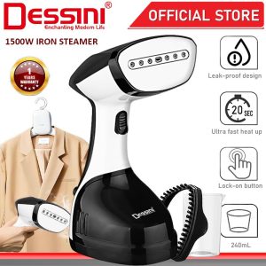 DESSINI ITALY 1500W Electric Ceramic Soleplate Garment Steam Iron Sprayer Steamer Clothes Brush / Seterika Baju