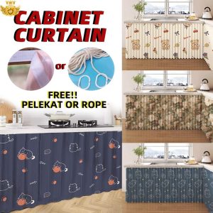 Langsir Penyekat Cahaya, YANYANGTIAN, Sesuai untuk Tingkap Asrama, Langsir, Hiasan Bilik Tidur, Langsir Kabinet Bunga, Langsir Dapur Kabinet Bunga, Langsir Sinki, Cangkuk Vecro, Bahan Lembut