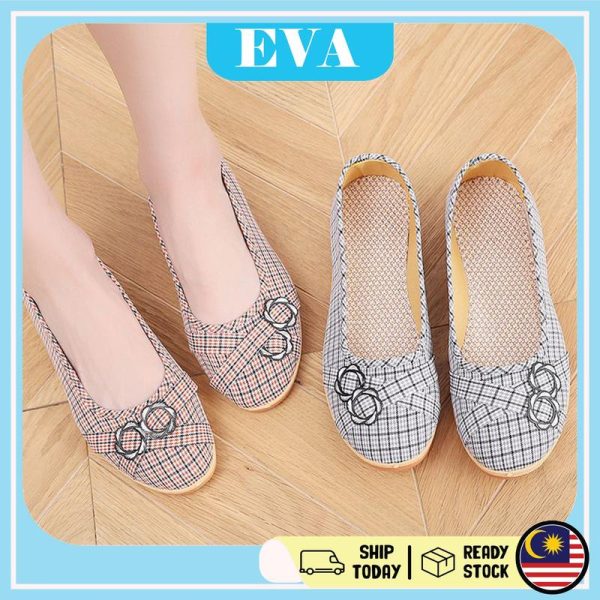 READY STOCK EVA Women Flat Shoes Simple Style Kasut Perempuan Kasut Comfortable Lightweight Casual Flats Wanita
