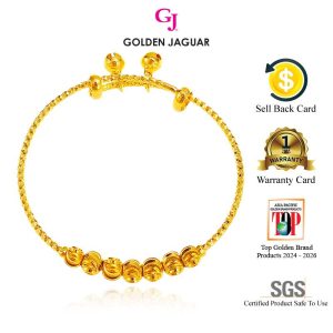 Emas Jaguar (3.86 g) GJ Gold Plated Gelang Tangan Bangle Bracelet Bulan Sabit Adjustable (59601A)