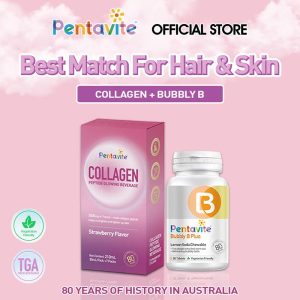 [Best Match for Hair and Skin] (Pentavite Vitamin B + Collagen Peptide Glowing) Reduces signs of aging & Supports skin recovery