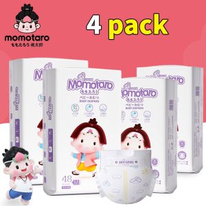 (4 PACKS) Momotaro Diapers Lampin Pants-up Baby Diapers Bundle Pack Tape S56/M48 Pant M46/L42/XL39/XXL36/XXXL35 Japanese Quality Huge Absorbent Baby Premium Diapers