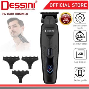 DESSINI ITALY USB Rechargeable Hair Trimmer Clipper Shaver Cutter Groomer Titanium Blade Beard Razor Pencukur Pemangkas