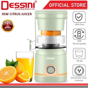 DESSINI ITALY 135mL USB Rechargeable Citrus Orange Juicer Squeezer Juice Maker Extractor Blender Grinder Mixer Pengisar