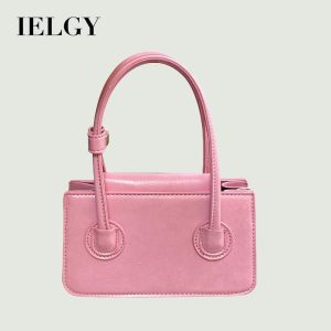 Beg Persegi Kecil Mini, IELGY, Untuk Wanita, Rekaan Pepenjuru Merah Jambu Ringkas Bags
