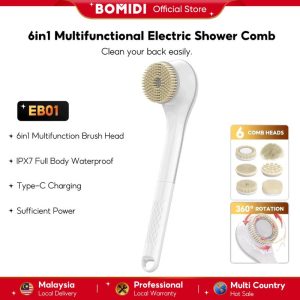 BOMIDI EB01 Multifunction Electric Brush 6in1 Spin SPA Bath Brush IPX7 Waterproof Type-C Charging