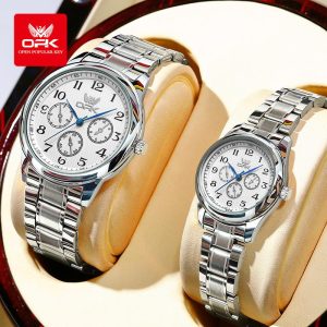 OPK Jam Tangan Pasangan Set Aesthetic Lelaki dan Wanita Gaya Fesyen Baharu Kalis Air Asal Viral 2025 dengan Kotak Hadiah Mewah GL6012 Watches Matte Rotundity Bahan logam dalam stok Banyak warna Pejabat parti pemberian hadiah Garanti 1 tahun