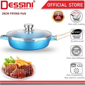 DESSINI ITALY Granite Aluminium Non Stick Casserole Pot Bowl Wok Grill Fry Pan Cookware Kuali Periuk (28cm)