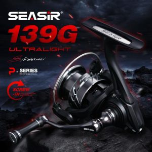 Kekili Berputar Aliran, SEASIR, Ultralight, dengan Pencuci Karbon, Seret Maks 6Kg, Cengkaman Logam, 5 + 1BB, Nisbah Gear 5.4:1, Sesuai untuk Memancing Air Tawar dan Air Masin, 139g