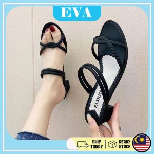 READY STOCK EVA Lady High Heel Shoes Wanita Kasut Travel Heels Rubber FASHION