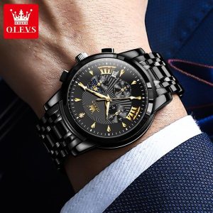 OLEVS Jam Tangan Untuk Lelaki Kalis Air Keluli Tahan Karat Asli Pergerakan Kuarza Gaya Fesyen Jam Tangan Lelaki Kasual Ketibaan Baru 28-92 Watches