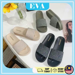 READY STOCK EVA Women Shoes Slip-On Sandals Wanita Kasut High Heels Perempuan