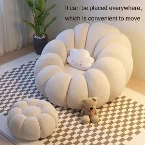 Lazy sofa protects the waist and neck. Comfortable sofa bilik tidur.The most comfortable sofa bilik tidur,easy to move and clean.Cream couch,Balcony Sofa,sofa ruang tamu. sofa set