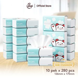 [20 pek] Popi Tisu Air Cushion Viral 4 Lapisan 5600 Helai, Saiz S Tisu Itik Air Cushion Tebal (136mm x 175mm)