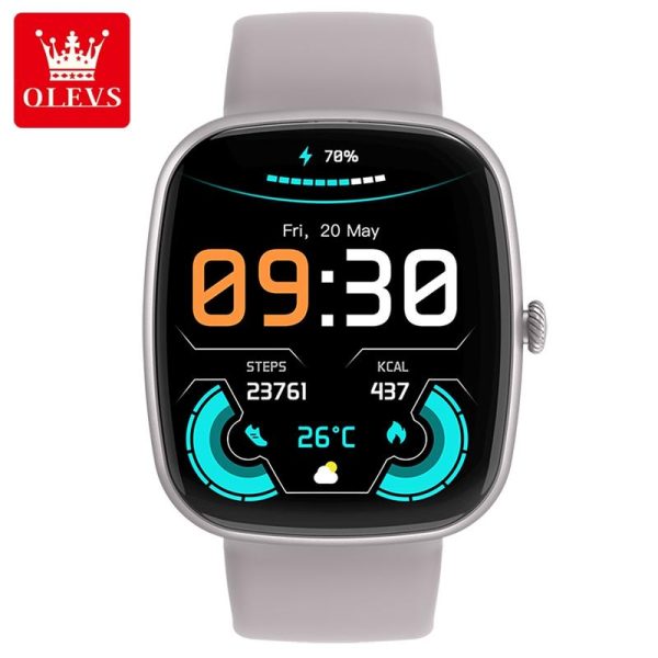 OLEVS Jam Tangan Pintar Terbaru 2025 Unisex - Kalis Air IP6 Pengesanan Kesihatan & Mod Sukan - GPS Bluetooth Asisten Suara - Skrin Sentuh HD Panggilan & Interaksi Media - Model 8207 Smart Watches