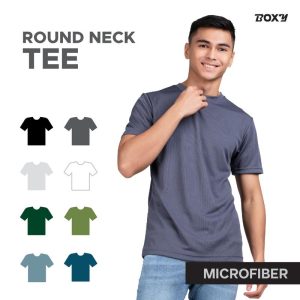 Boxy Microfiber Dri Fit Round Neck T-shirts for Men and Women-Black/Dark Grey/Light Grey/White/Forest Green/Army Green/Steel Blue/Teal Blue