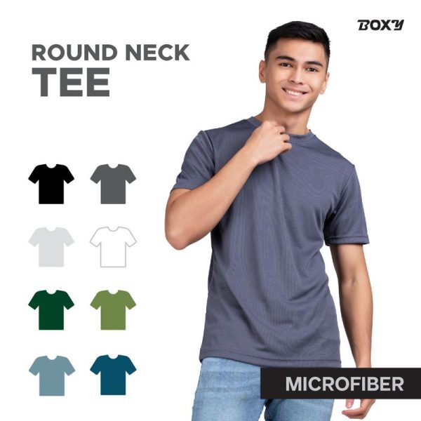 Boxy Microfiber Dri Fit Round Neck T-shirts for Men and Women-Black/Dark Grey/Light Grey/White/Forest Green/Army Green/Steel Blue/Teal Blue