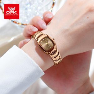 OPK Jam Tangan Perempuan Wanita Original Waterproof Square Watches Women Stainless Steel Quartz Luminous Calendar Display Relo Fashion Ladies Watch For Women 8112 Jam tangan perempuan persegi kecil Banyak warna Ada stok tersedia Parti pemberian hadiah