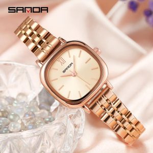 Jam Tangan Wanita Tulen, AW24 SANDA P1098, Fesyen, Reka Bentuk Mudah, Gaya Kasual, Kalis Air, dengan Kotak Hadiah, Jam Tangan