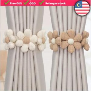 【2 Day Delivery】2025 Curtain Tieback Pengikat Langsir Bunga Comel, Rekaan Snap dengan Jalur Elastik, Tali Pengapit Pemegang Langsir, untuk Hiasan Bilik Rumah dan Kanak-kanak, 1 Keping, 2024