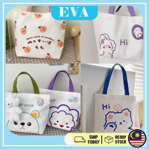 READY STOCK EVA Women Bag Mini Canvas Bag Comel & Cute Korean Version Macaron Small handbag Tote Bag Fashion