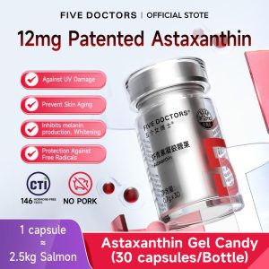 FIVE DOCTORS | 12mg astaxanthin yang dipatenkan, antioksidan, anti-gula, membantu perlindungan dan pemutihan dari sinar matahari Skincare